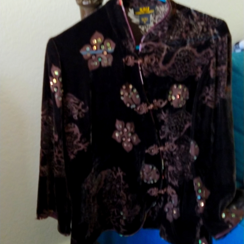 Fancy brown rayon top with sequins